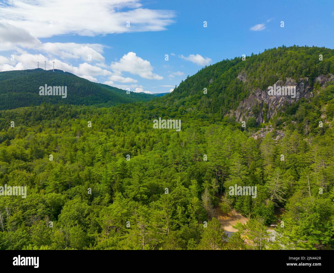 White Mountain National Forest aerial view in summer near Polar Caves