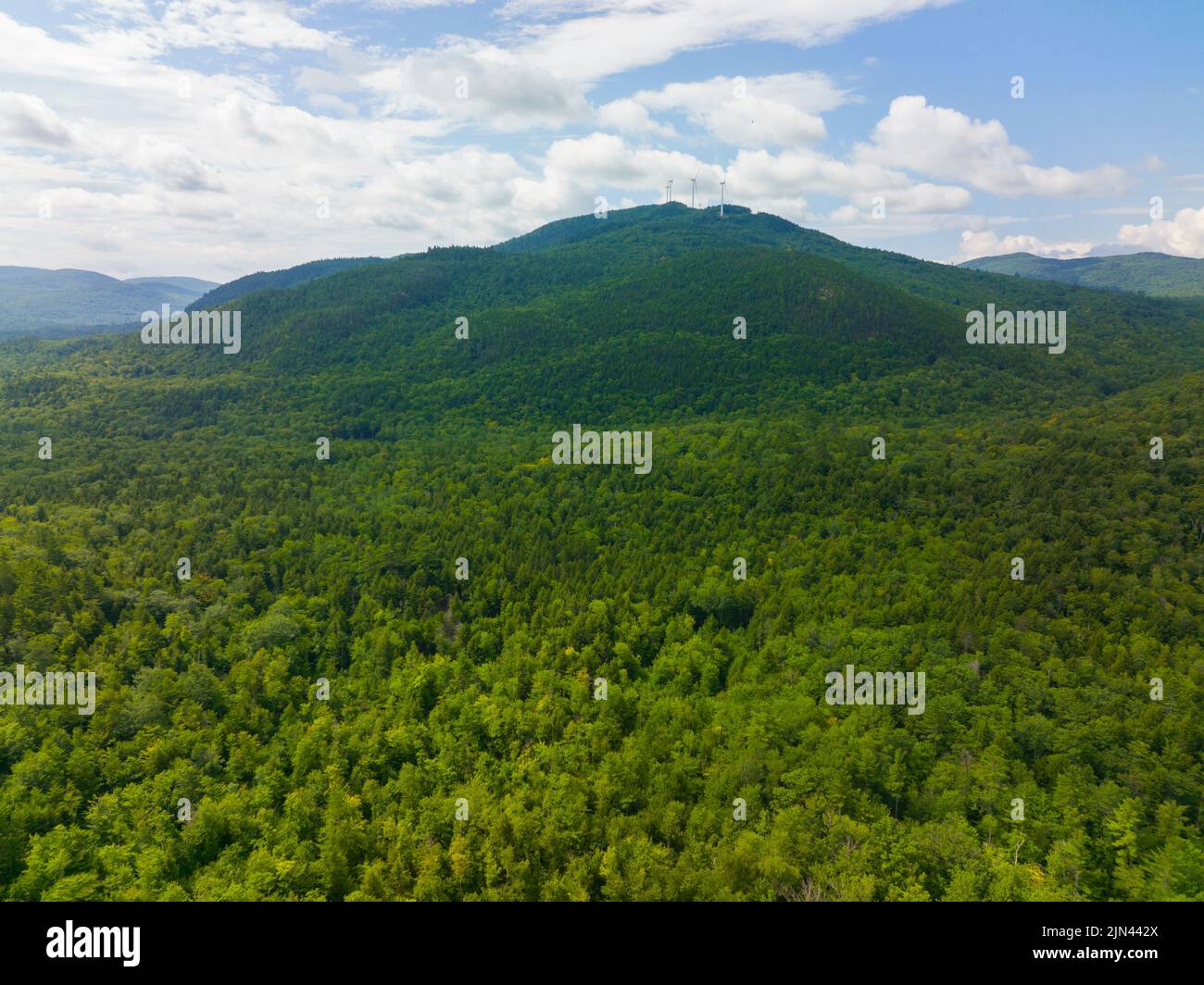 White Mountain National Forest aerial view in summer near Polar Caves