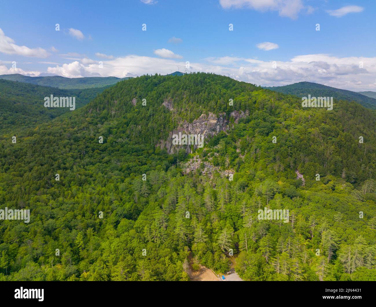 White Mountain National Forest aerial view in summer near Polar Caves