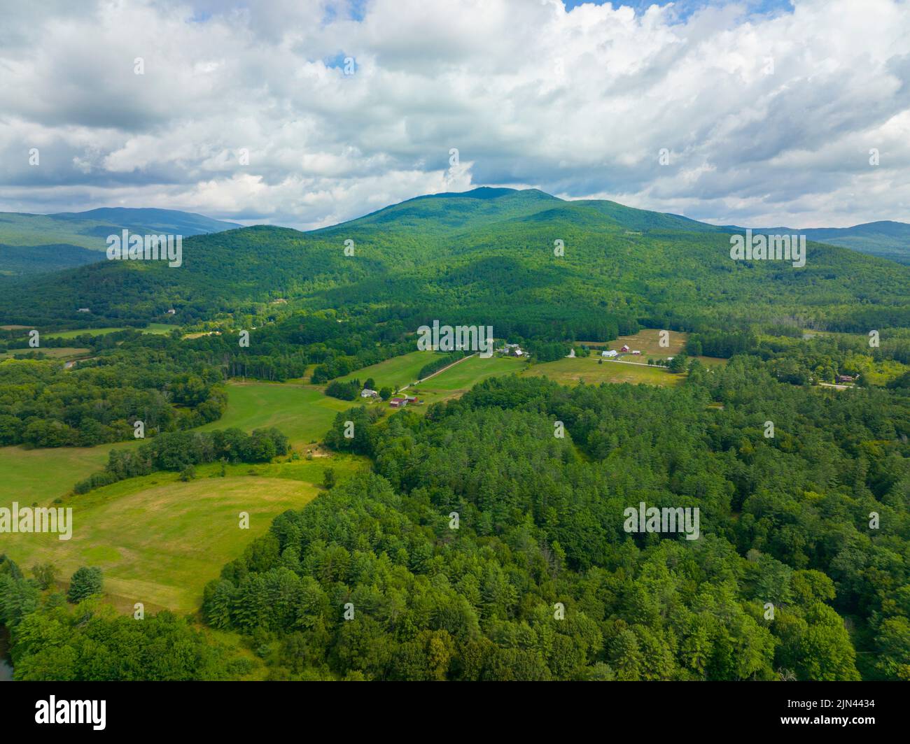 White Mountain National Forest aerial view in summer near Polar Caves