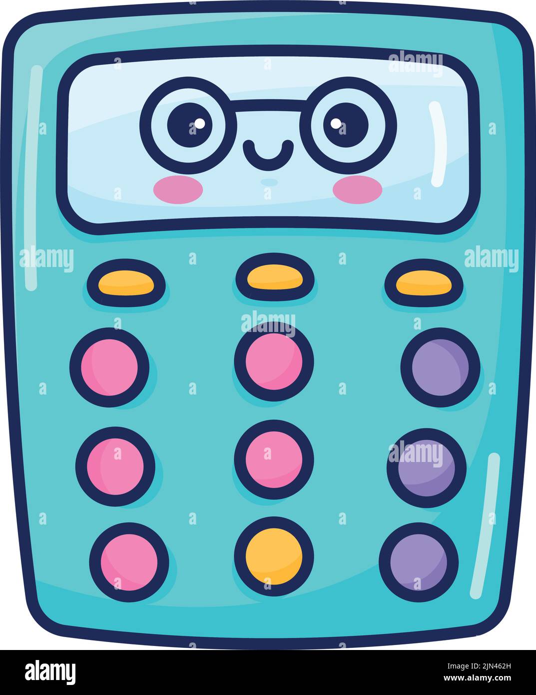 calculator math kawaii style character Stock Vector Image & Art - Alamy