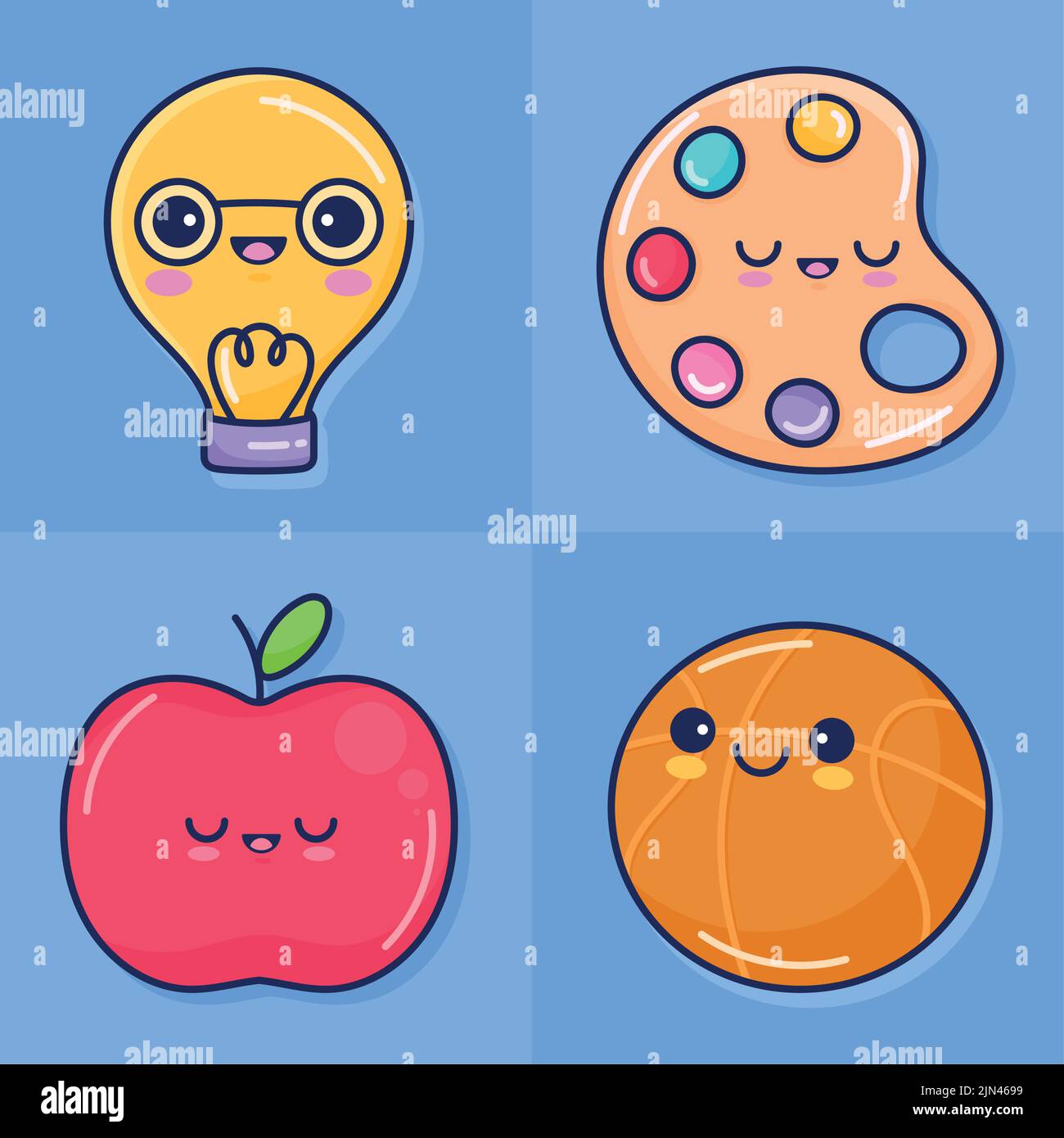 four school supplies set icons Stock Vector Image & Art - Alamy