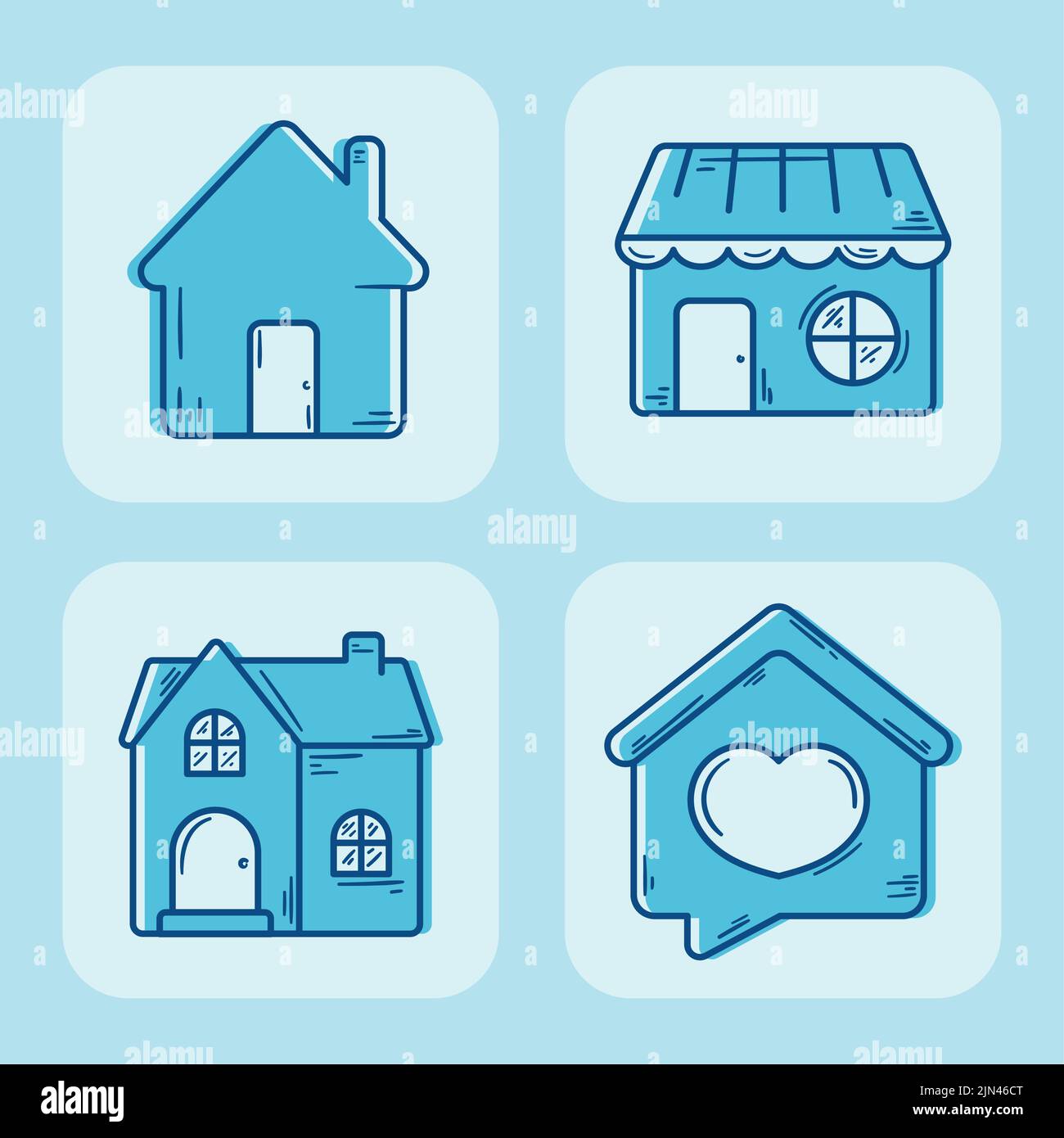 four real estate set icons Stock Vector Image & Art - Alamy