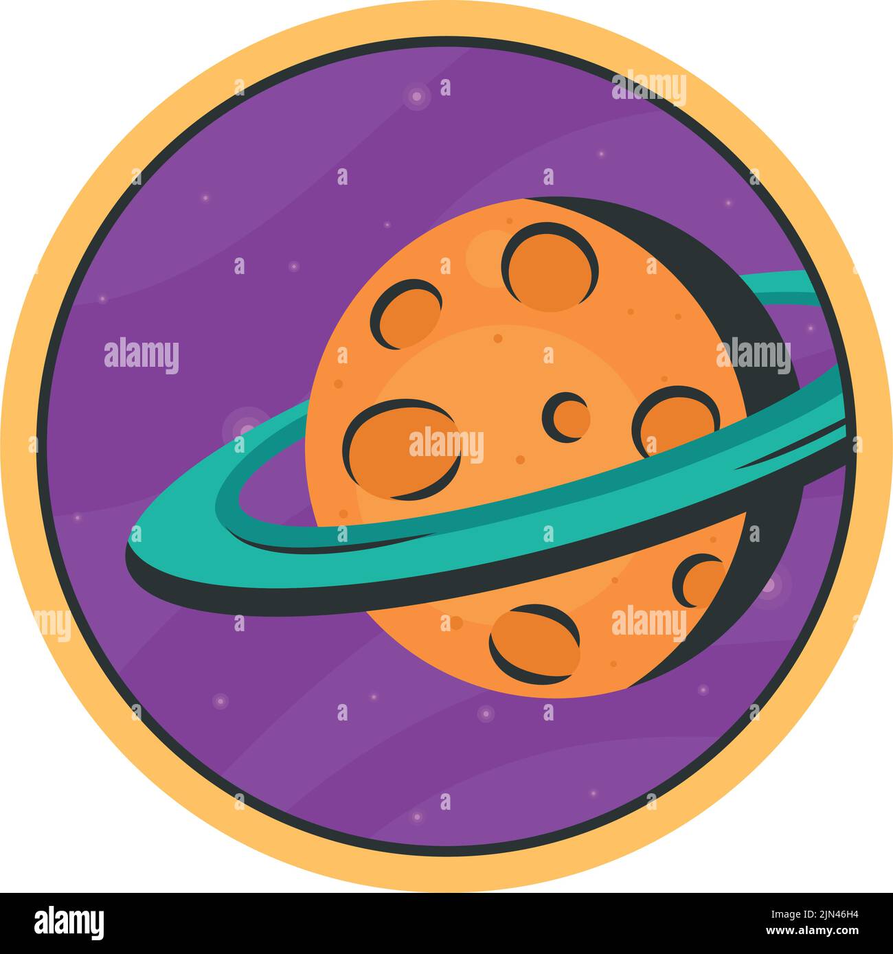 saturn planet space outer sticker icon Stock Vector Image & Art - Alamy