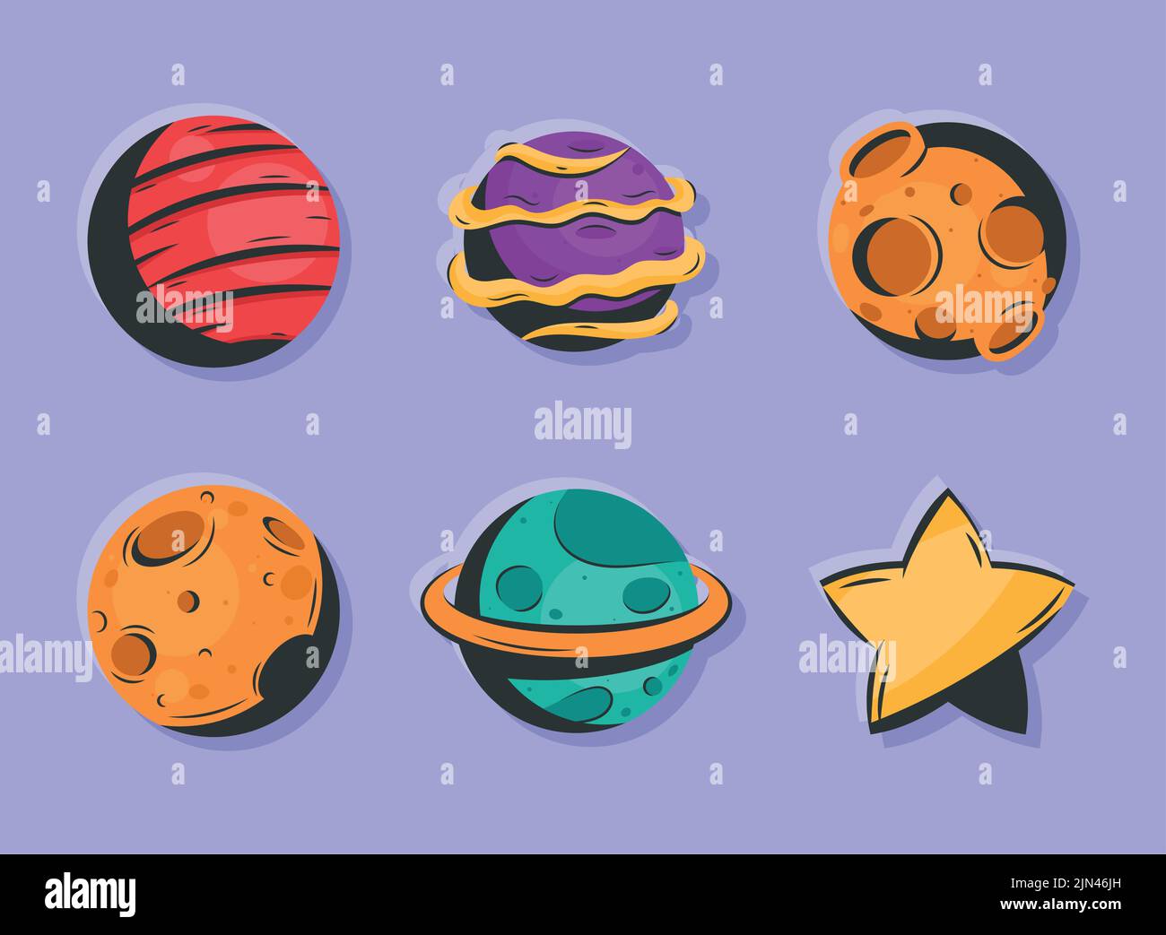 six space outer set icons Stock Vector Image & Art - Alamy