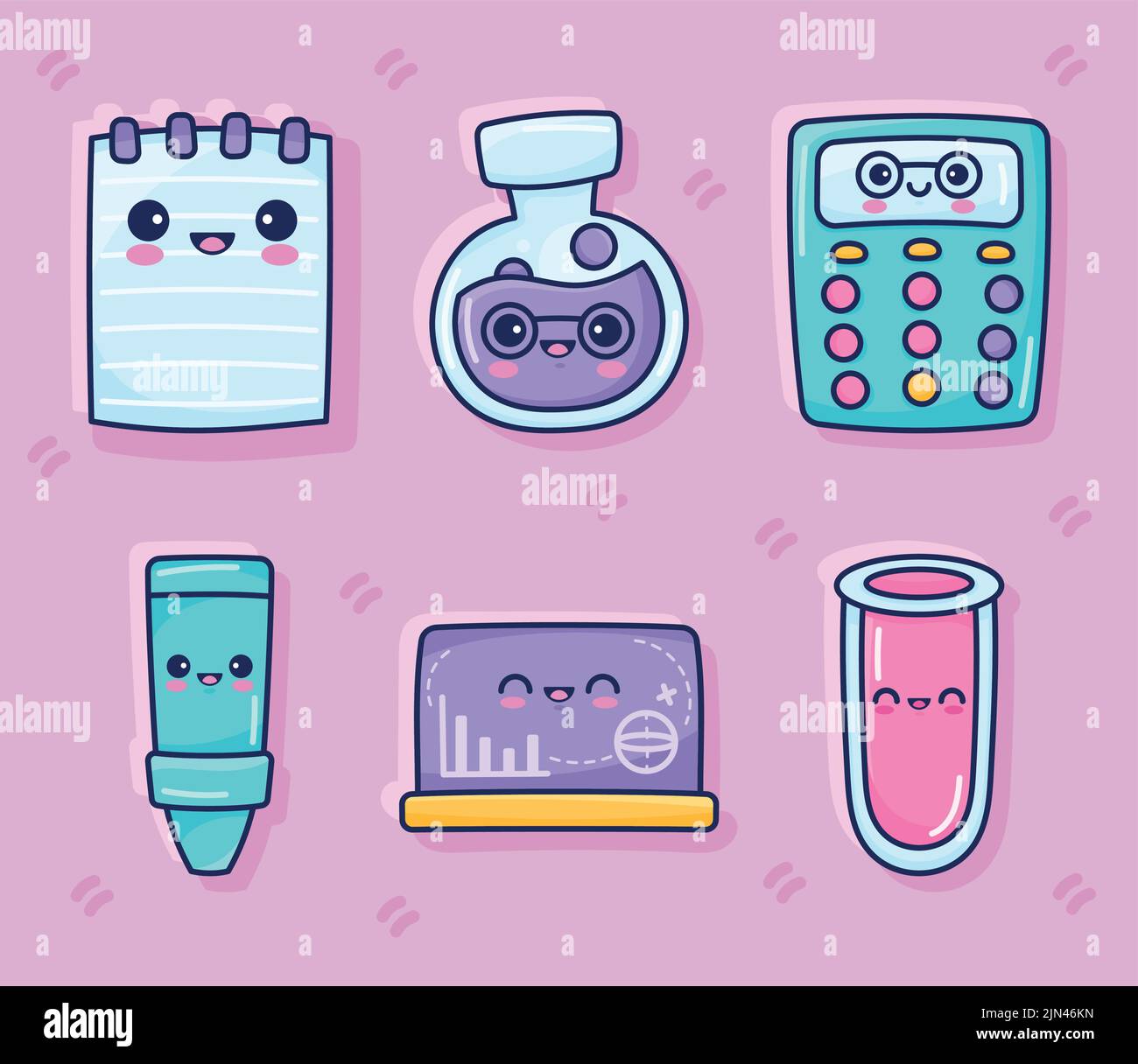 six school supplies set icons Stock Vector Image & Art - Alamy