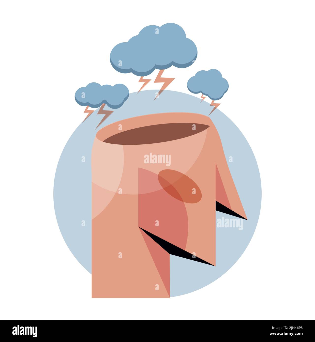 Abstract head with rain Stock Vector