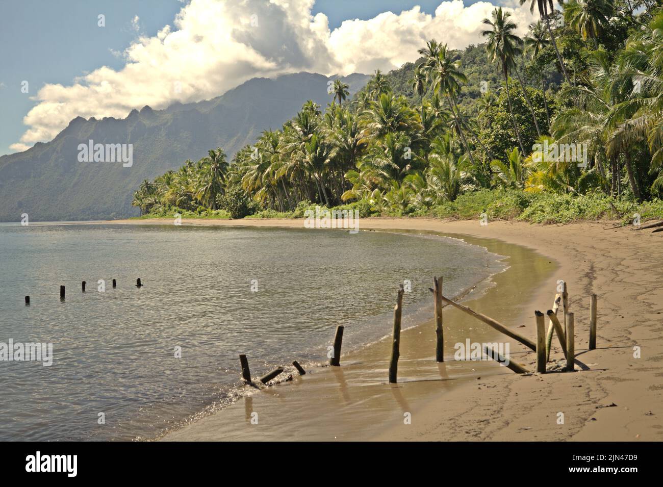 A beach in Horale village, Seram Utara Barat, Maluku Tengah, Maluku, Indonesia. Stock Photo