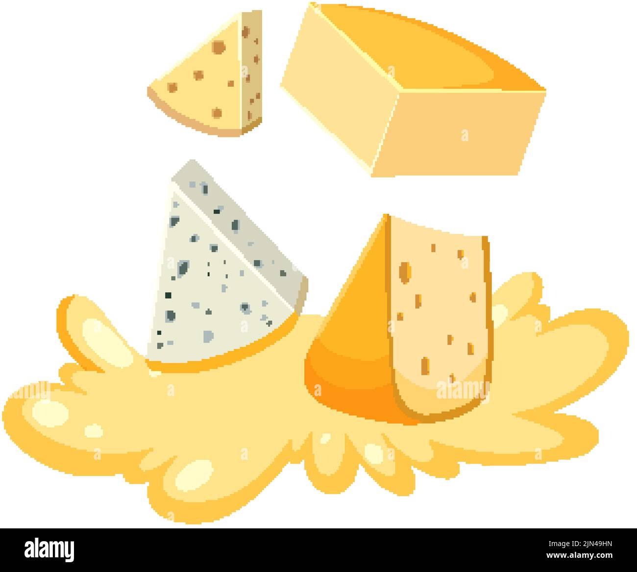 Four different cheeses vector illustration Stock Vector Image &amp; Art - Alamy