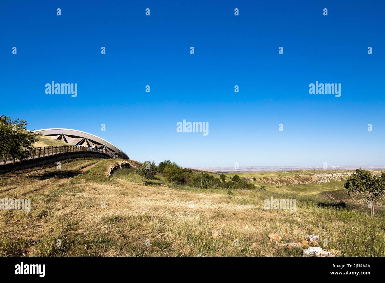 Gobekli tepe(gobeklitepe), world's oldest temple, site's dome on hilltop, Sanliurfa(Urfa), Sanlıurfa province, Turkey, Asia Minor, Asia Stock Photo