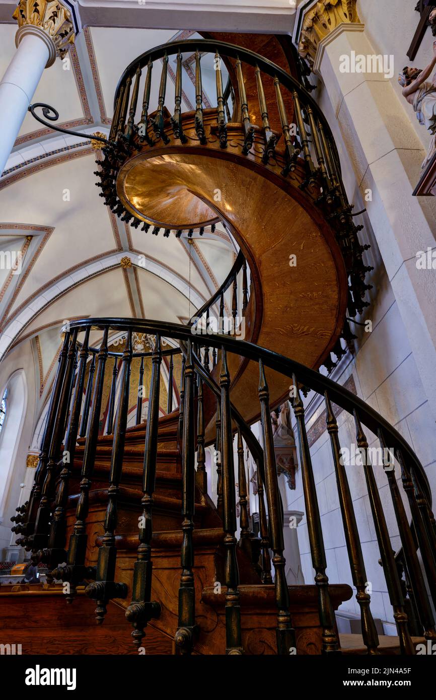 "Miraculous Staircase" in Loretto Chapel, Santa Fe, New Mexico, USA ...