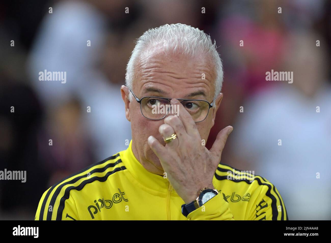 Rio de Janeiro, Brazil,July 30, 2022. Football coach Dorival Junior of flamengo team, during the game Flamengo x Atlético-GO for the Brazilian Champio Stock Photo