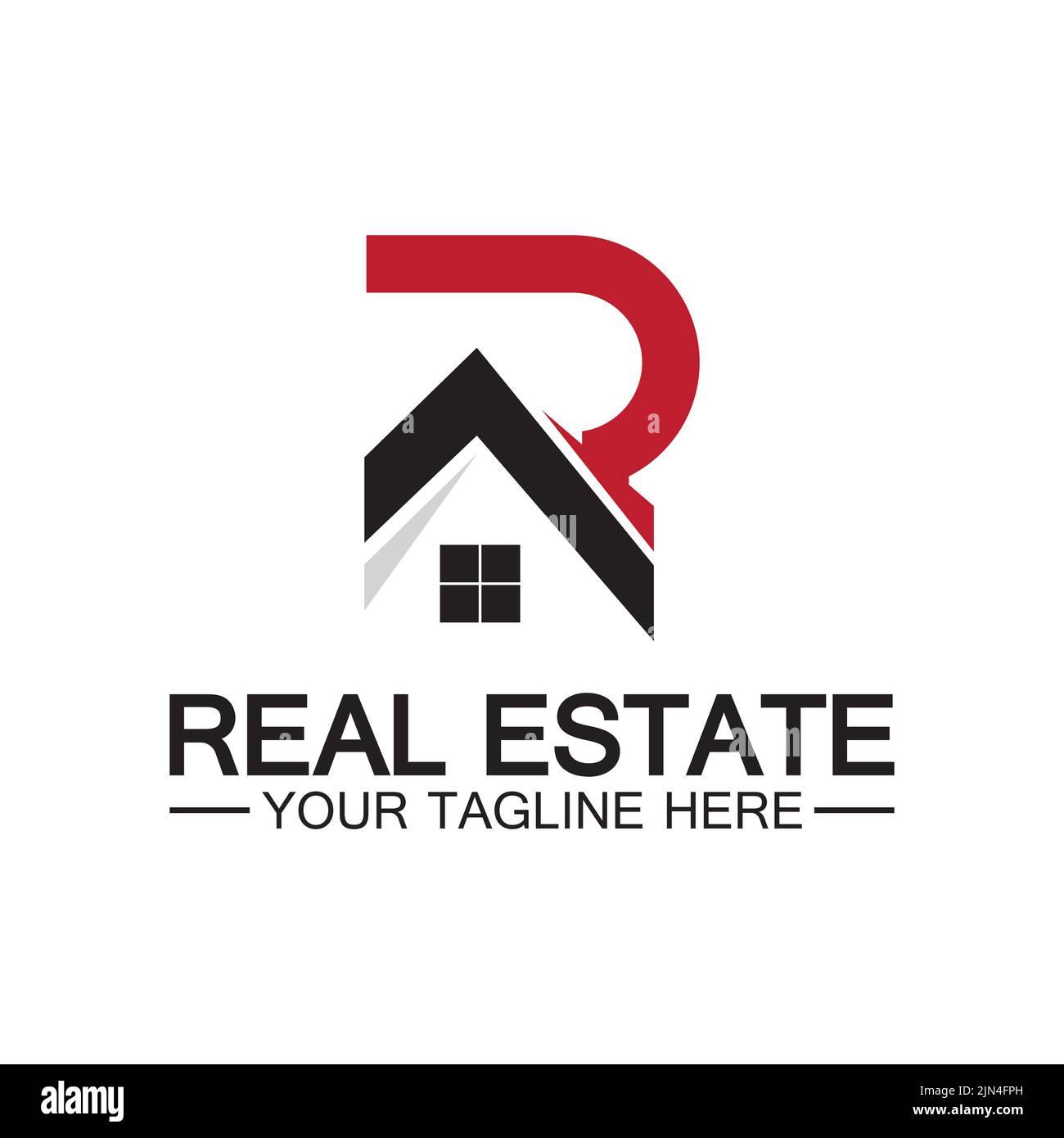 Initial letter R real estate and house logo design vector illustration ...