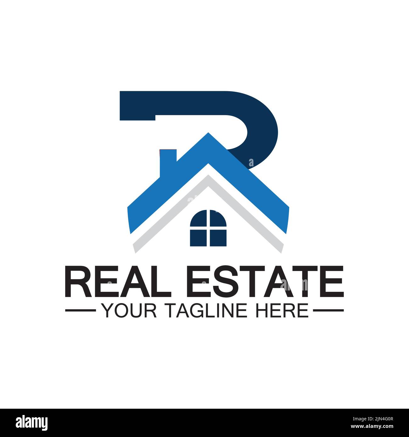 Initial letter R real estate and house logo design vector illustration ...
