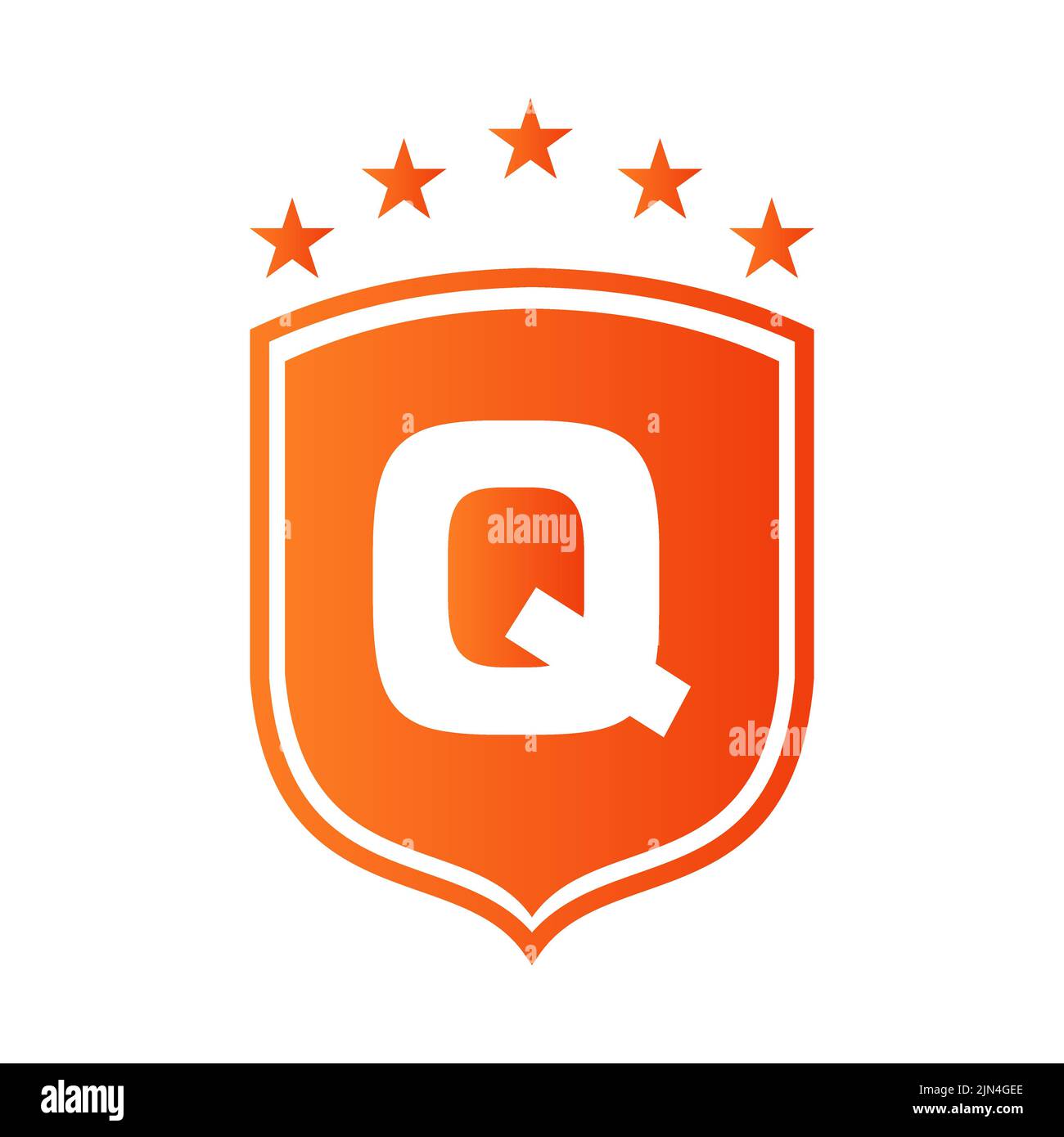 Shield Logo On Letter Q Vector. Letter Q Shield Security Logo Protection Symbol Vector Sign Design Stock Vector