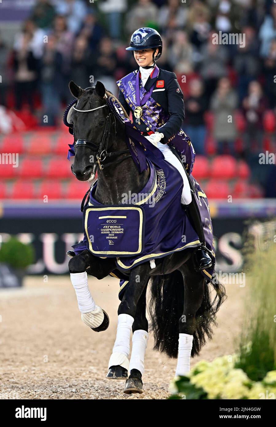 Herning, Denmark. 08th Aug, 2022. World Equestrian Games. Charlotte Fry