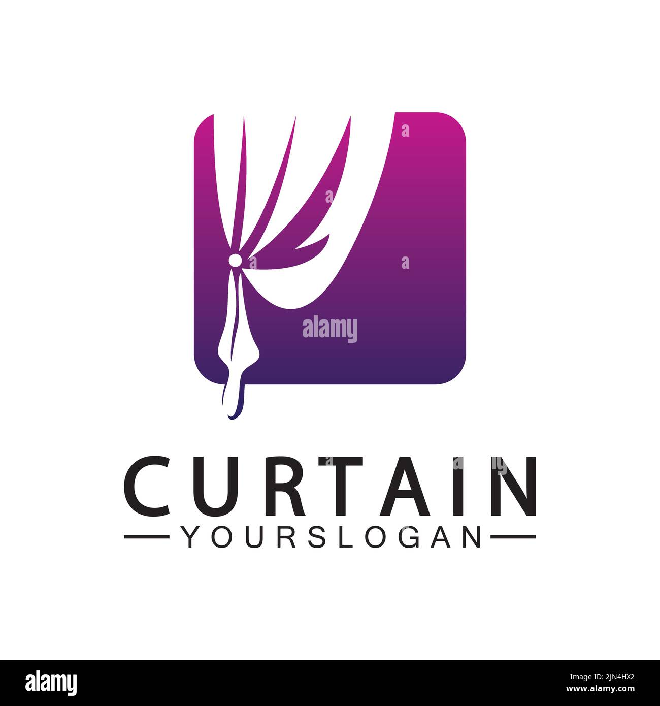 Curtain logo vector illustration design template Stock Vector