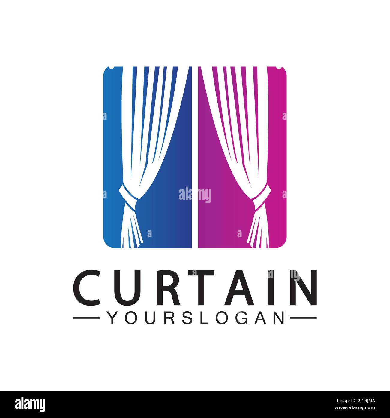 Curtain logo vector illustration design template Stock Vector