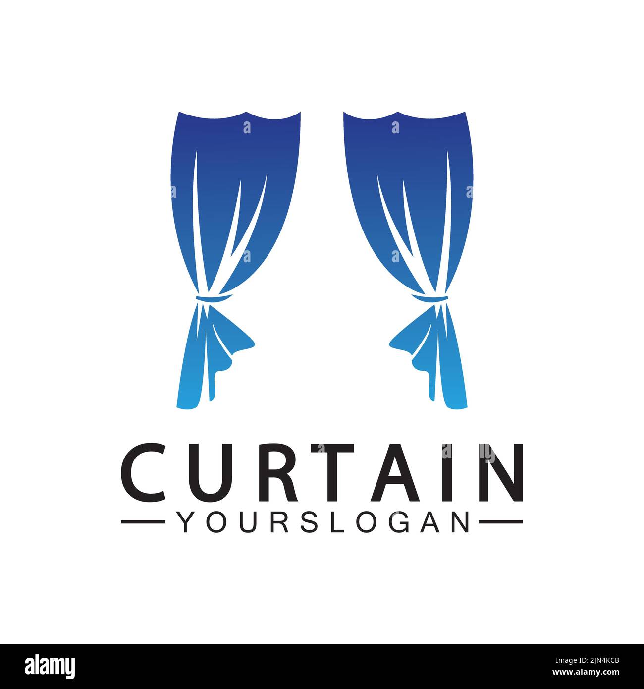 Curtain logo vector illustration design template Stock Vector Image