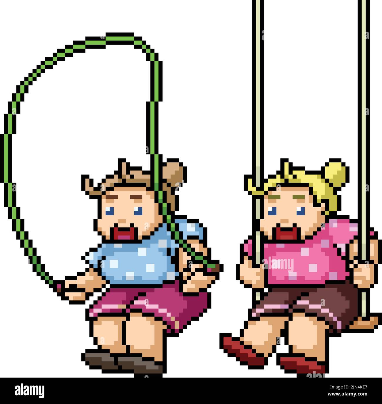 pixel art of girl play fun Stock Vector Image & Art Alamy