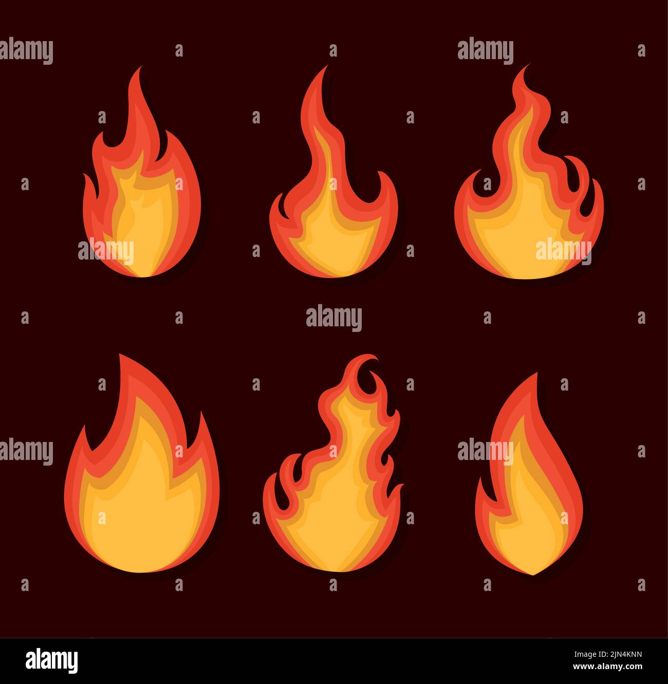 colored flames bundle Stock Vector