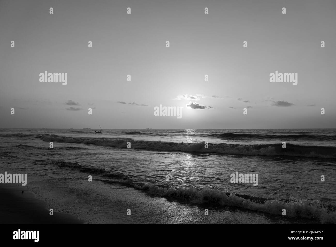 Aerial view dark ocean surface Black and White Stock Photos & Images ...