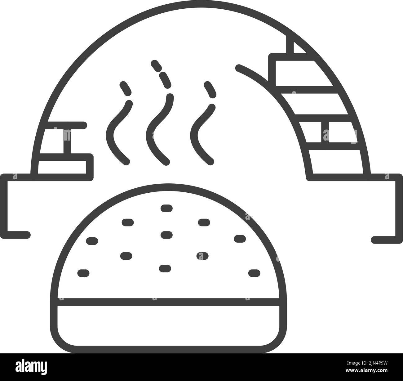 Bakery shop logo, bread from hot oven, vector Stock Vector