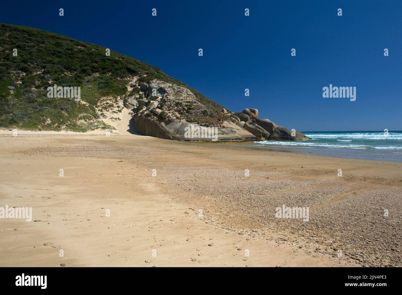 Tongue Point is a popular holiday spot on the Western side of Wilsons Promontory National Park in Victoria, Australia. Not usually this deserted! Stock Photo