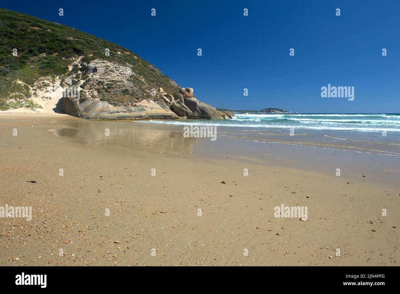 Tongue Point is a popular holiday spot on the Western side of Wilsons Promontory National Park in Victoria, Australia. Not usually this deserted! Stock Photo