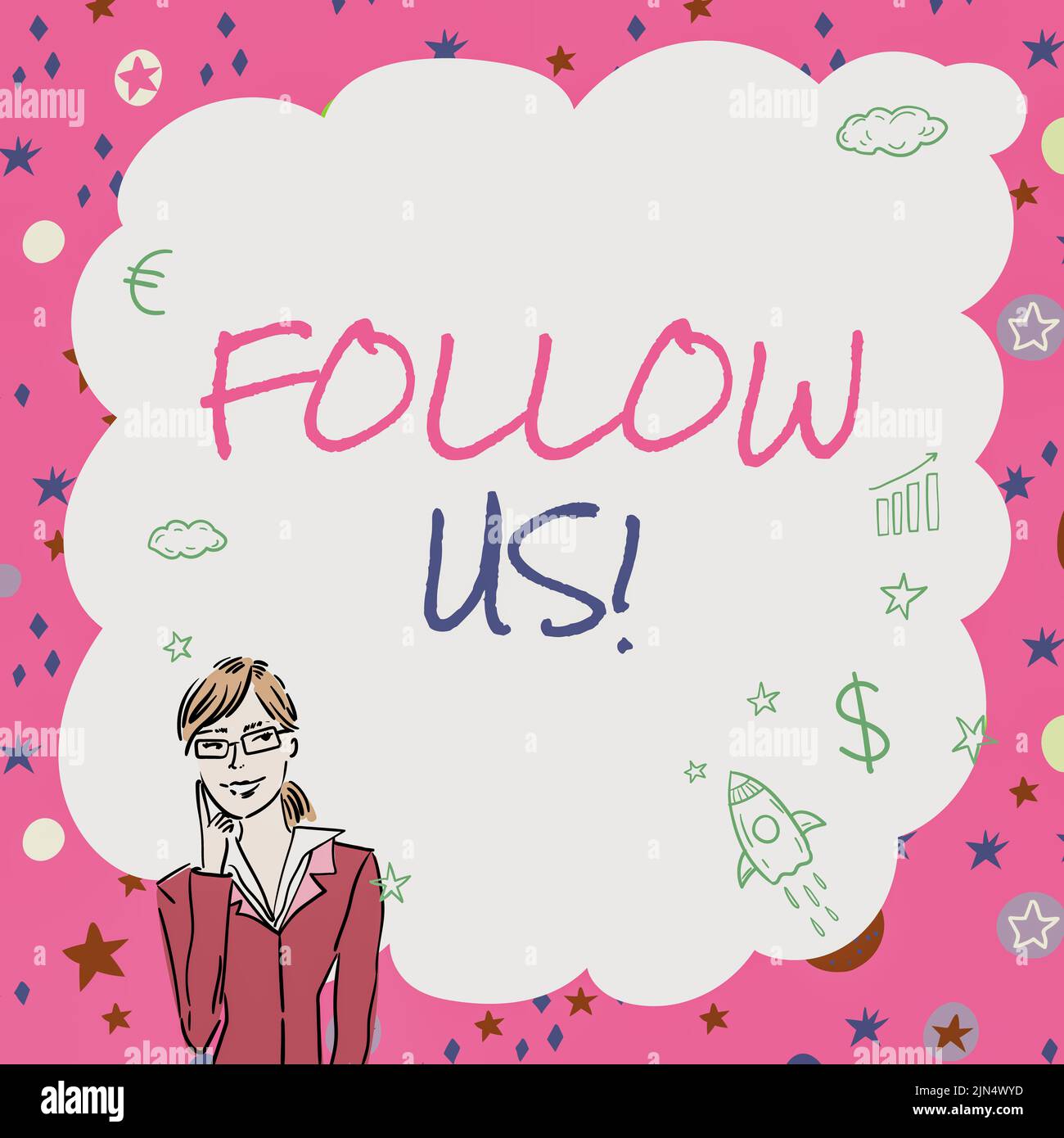 Inspiration showing sign Follow Us. Concept meaning Act of person to