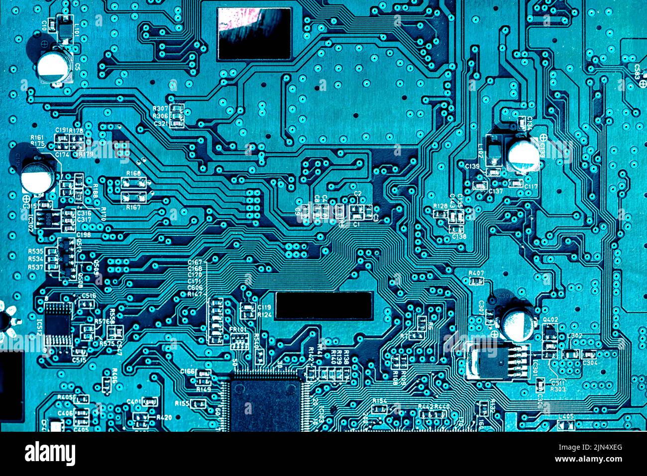 Background of the silhouette of the computer motherboard for the design of the company's IT site. Circuit board. Electronic computer hardware technolo Stock Photo