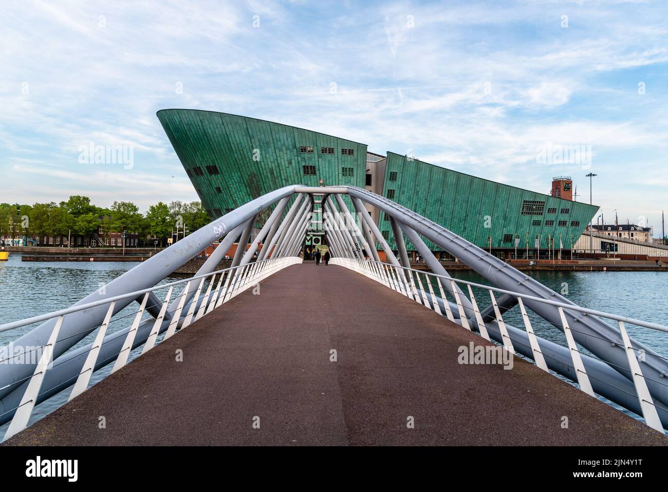 Amsterdam, Netherlands - May 6, 2022: The Nemo Museum of Science, designed by Renzo Piano architect. Exterior view Stock Photo