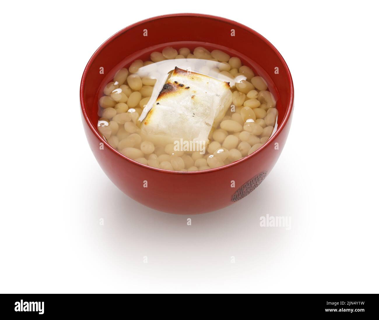 white adzuki Zenzai ( sweet beans soup with baked rice cake), a