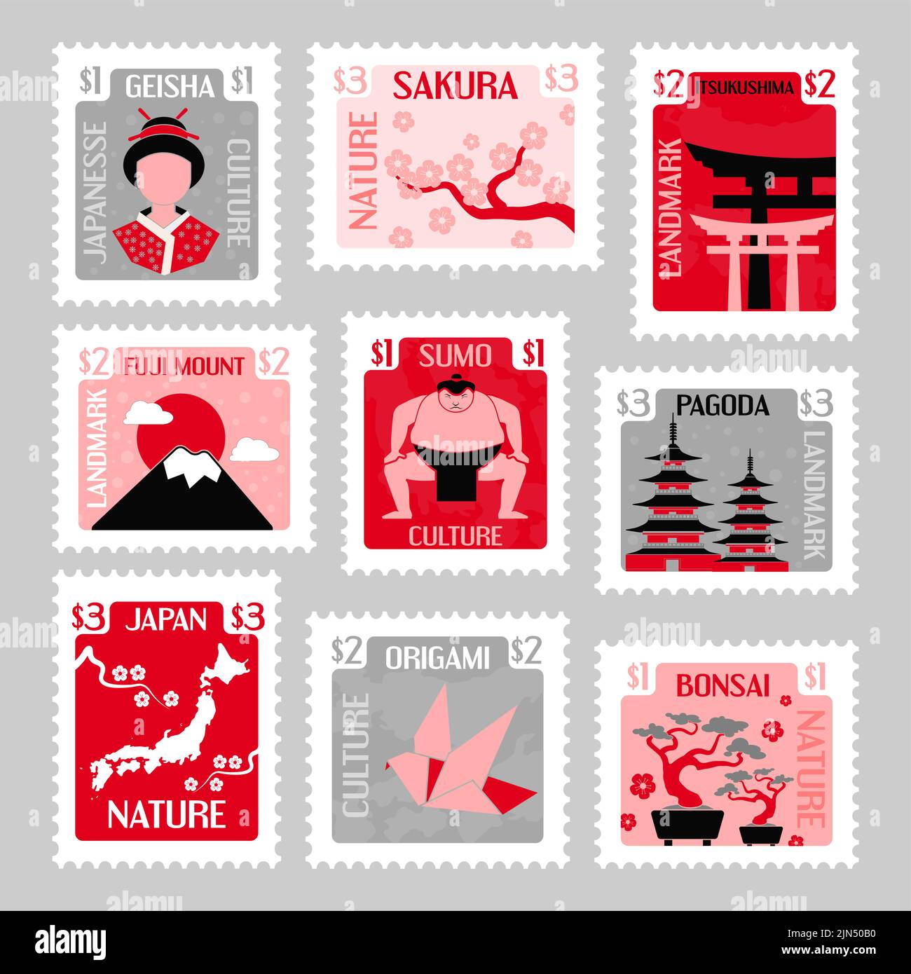 Postage stamp japan hi-res stock photography and images