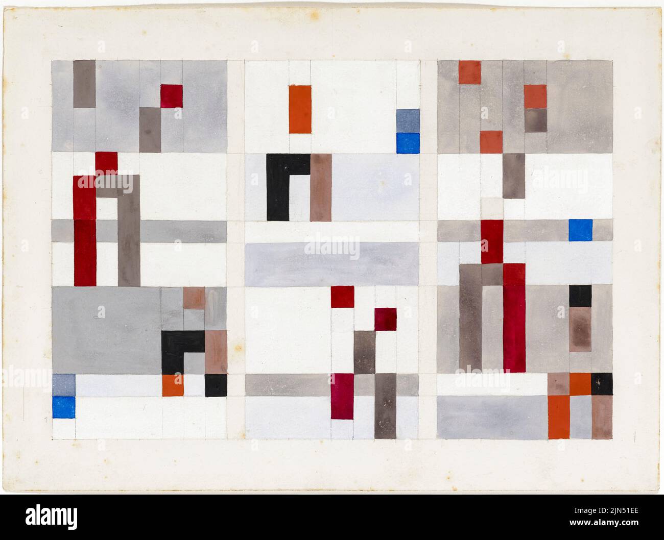 Sophie Taeuber-Arp, Vertical-Horizontal Composition, abstract painting in watercolour, 1928 Stock Photo