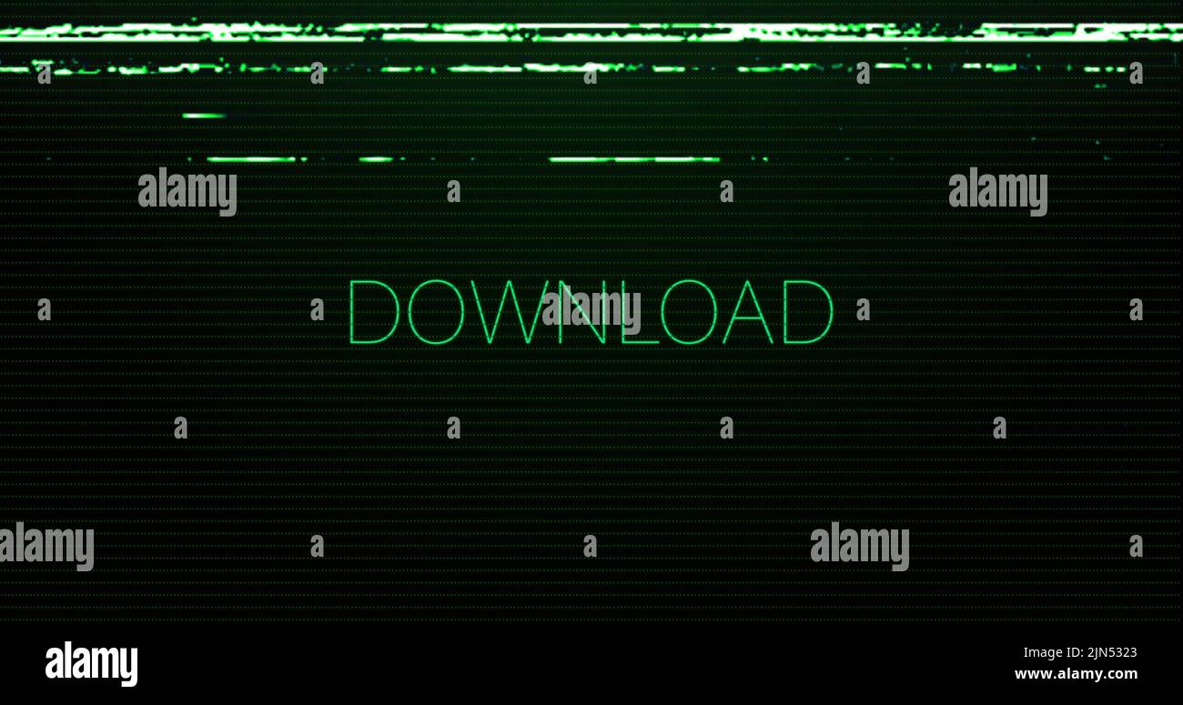 Inffected Downloads Image of interference over download text on black background Stock ...