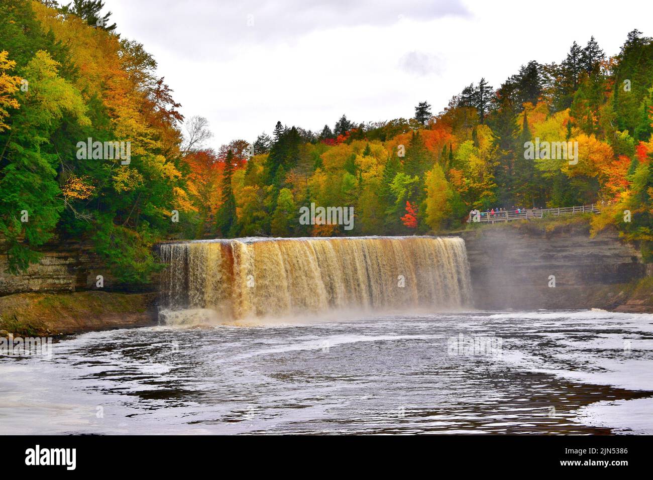 The Lower Falls at Tahquamenon Falls State Park in Michigan, USA Stock Photo