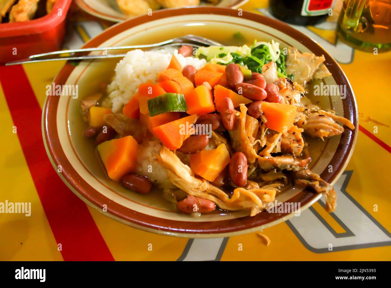 Sop Senerek or Red kidney bean soup , traditional food soup from