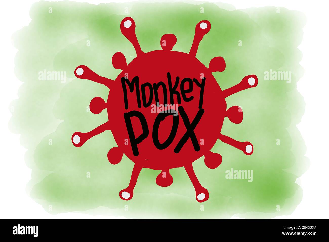 the Monkeypox Virus Illustration Painting Concept on white background Stock Photo