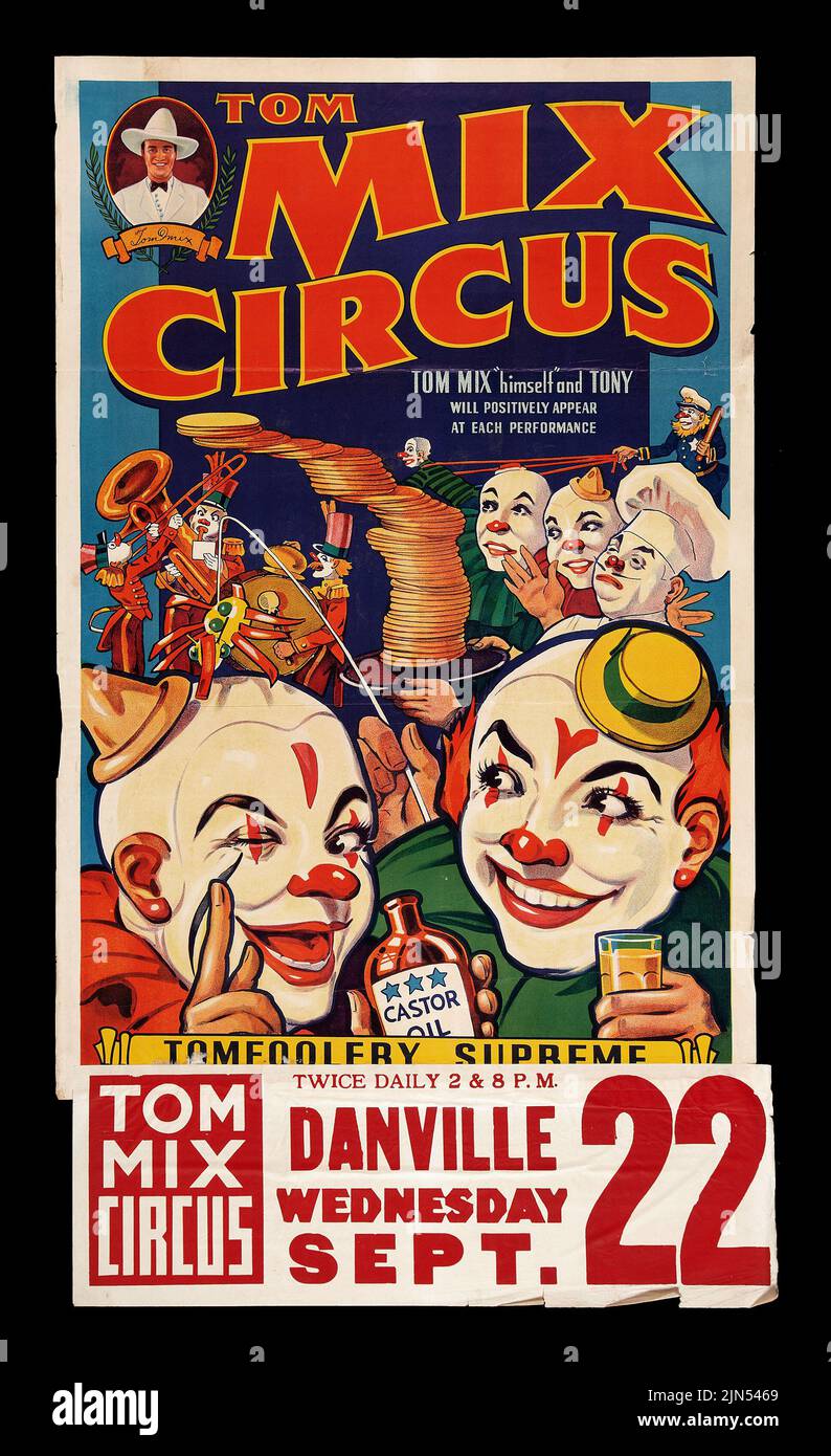 Tom Mix Circus Poster (Tom Mix Circus, 1937). Vintage poster Stock Photo