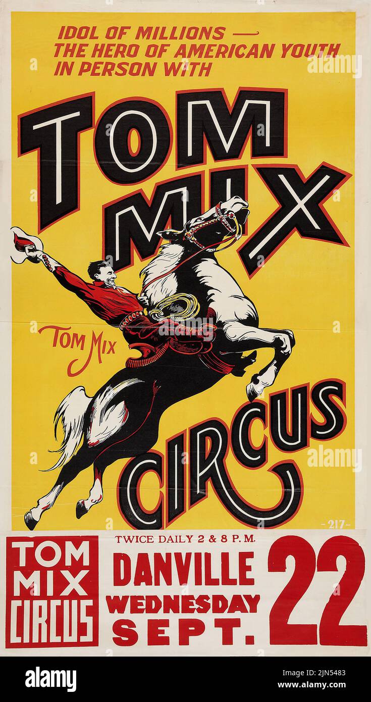 Tom Mix Circus Poster (Tom Mix, 1937). Circus Poster 2 Stock Photo
