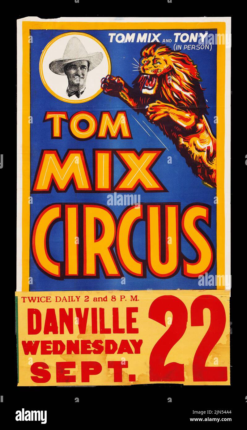 Tom Mix Circus Poster (Tom Mix, 1937). Vintage poster Stock Photo