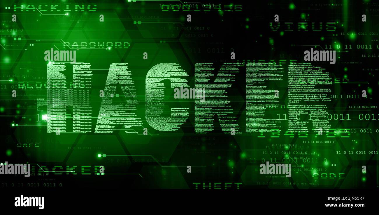 2d illustration Cyber crime and privacy hacking. Network
