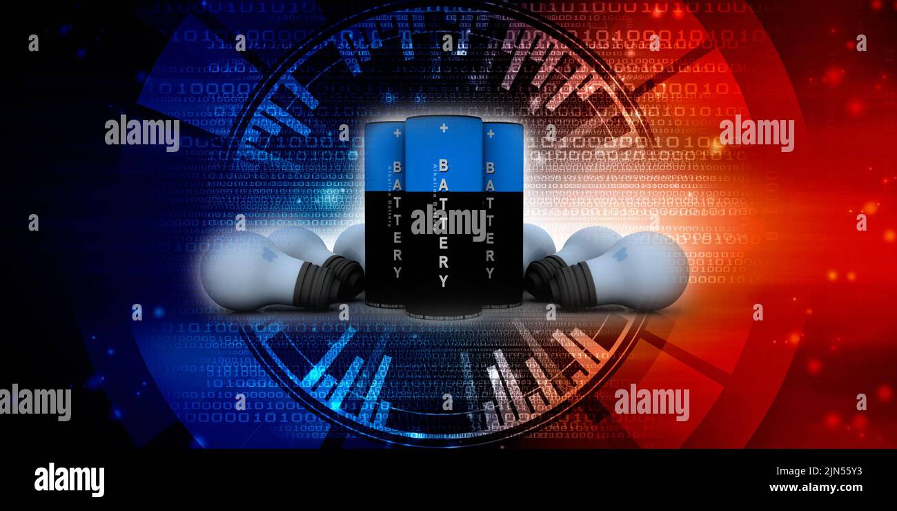 3d rendering Electrical energy and power supply source concept