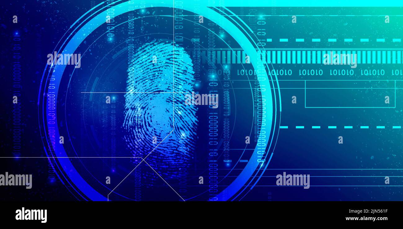 2d Illustration Fingerprint Scanning Technology Concept Stock Photo Alamy