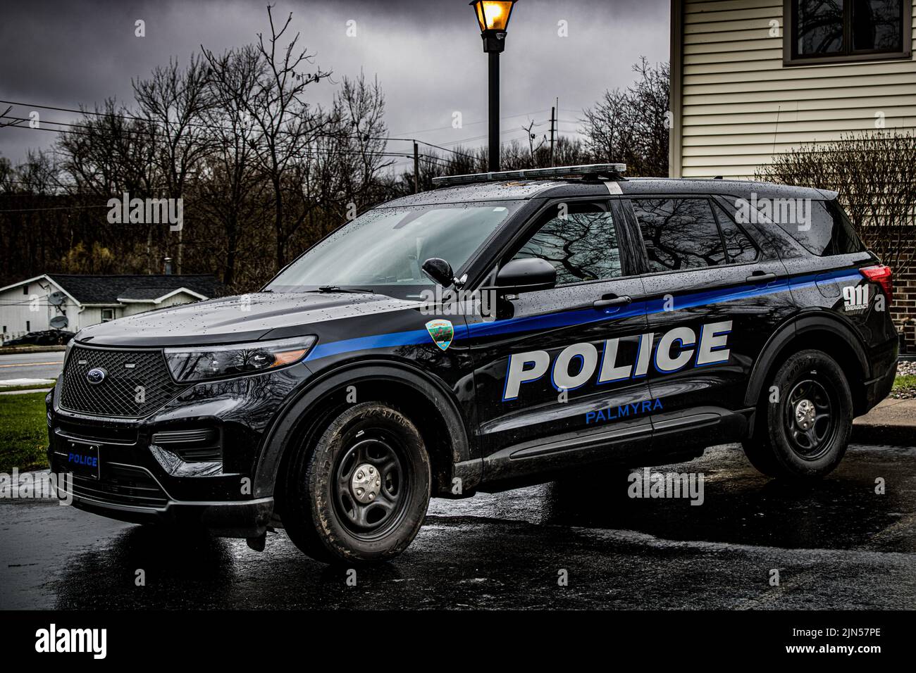 A Ford Explorer Police Interceptor in the street Stock Photo