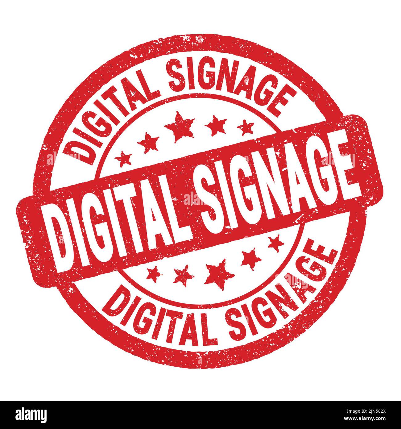 DIGITAL SIGNAGE text written on red grungy stamp sign Stock Photo - Alamy
