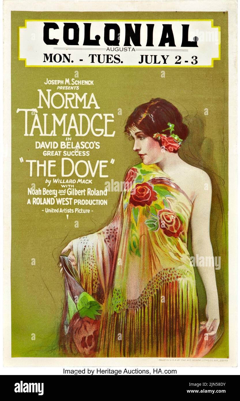 Colonial Augusta - The Dove (United Artists, 1927). Window Card feat Norma Talmadge Stock Photo