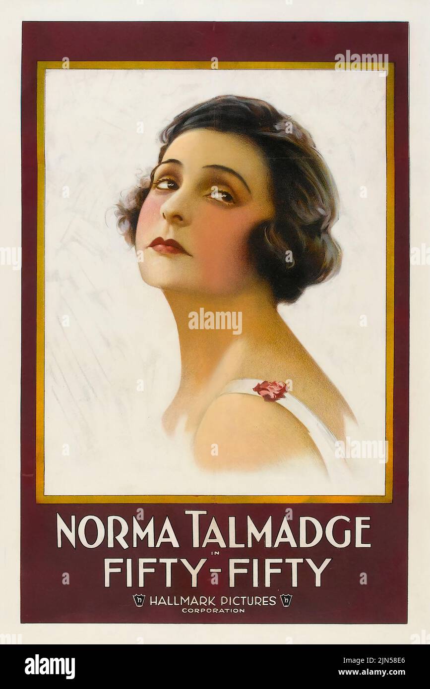 Norma Talmadge - Fifty-Fifty (Triangle, R-Early 1920s) vintage movie poster Stock Photo