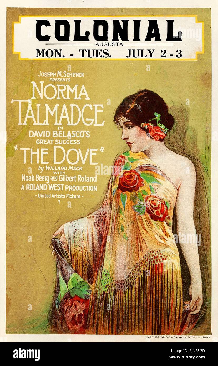 The Dove (United Artists, 1927). Window Card - Norma Talmadge Stock Photo